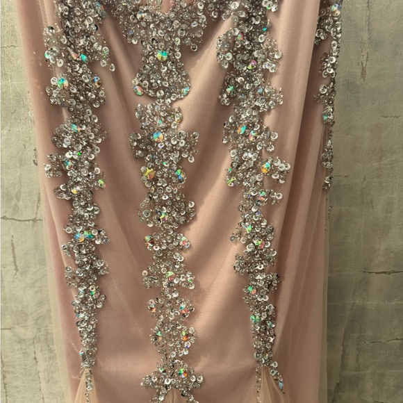 Jovani Pink Rhinestone Dress - Picture 3 of 15